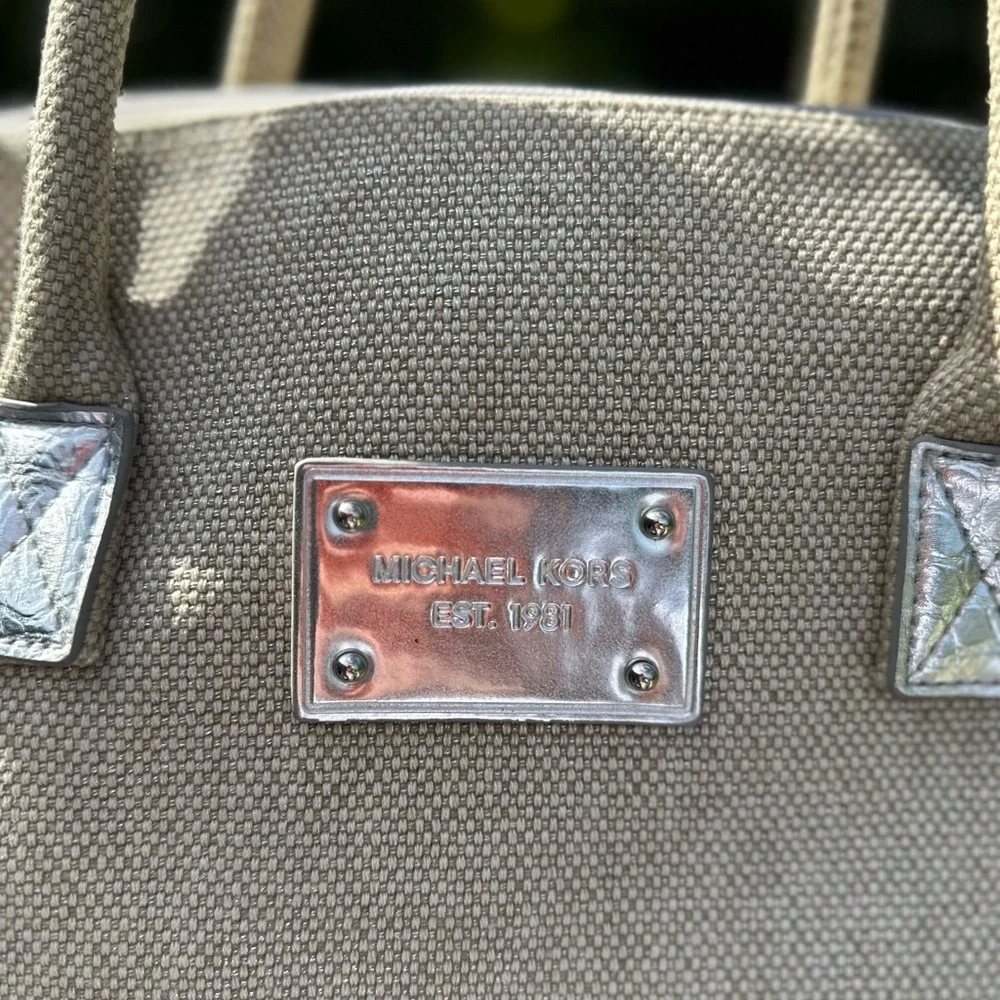 Michael Kors Canvas Duffle Satchel Handbag